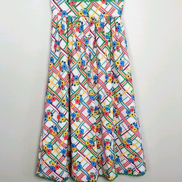 70s Handmade Vintage Floral Full Maxi Skirt - Picture 4 of 4